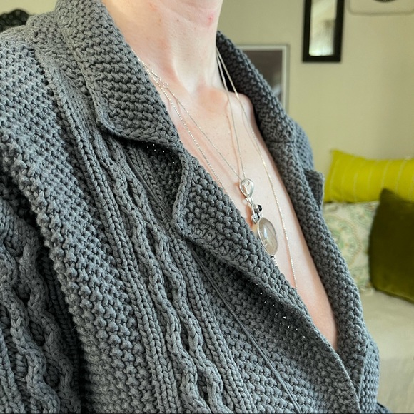 Lisli cable knit Gray button up cardigan size 4 - Picture 5 of 9